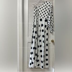CBR One Sleeve Maxi Dress Size M  Black and white polka dot